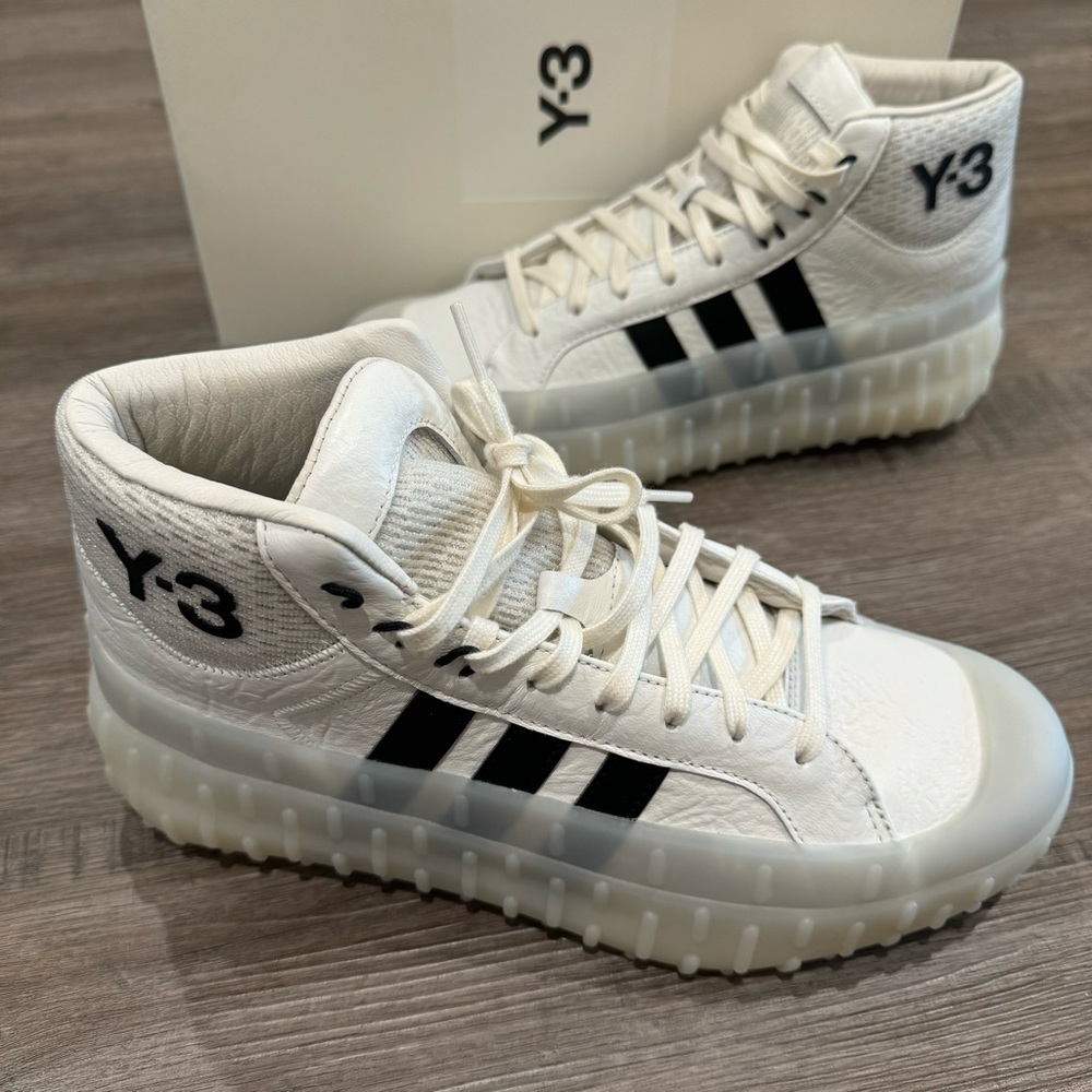 Adidas Y-3 by Yohji Yamamoto GR1P Grip Core White Black High Top Sneakers